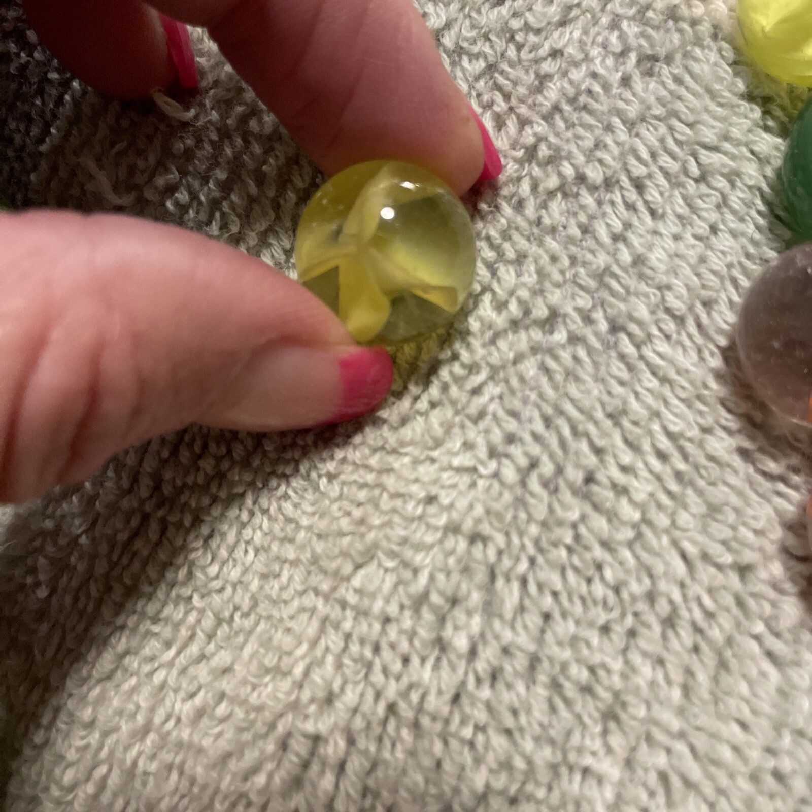 1930-1940’s cat eye 4 vein marbles. Total 12, 1 In, .75 , 10 .50