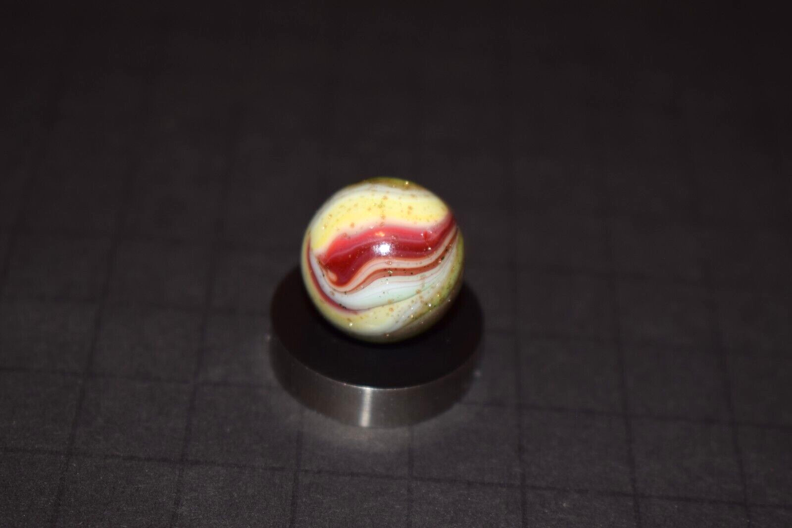 JABO/DAS Multi-Color OXBLOOD Mica Flakes Toy Marble Shooter Size .750″=3/4″ Mint