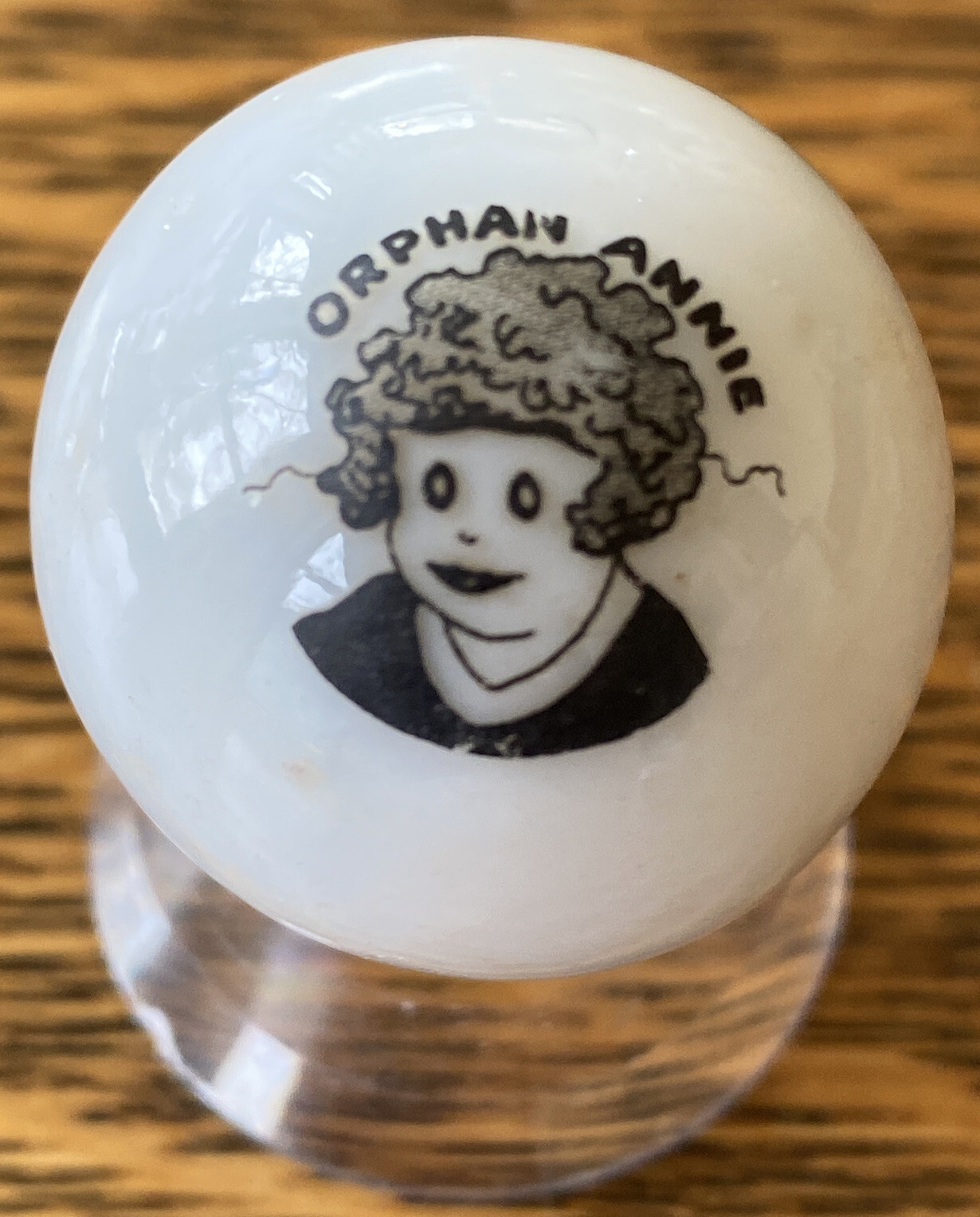VTG Anitique Machine Made Picture Marble Shooter 1 1/8” Little Orphan Annie