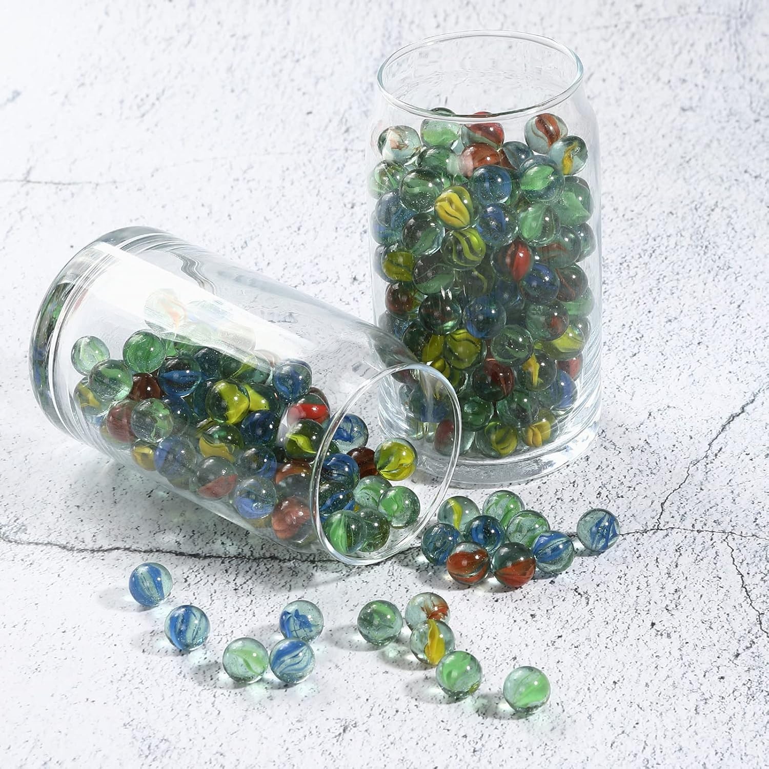 Bulk Set of 400 Non-Toxic Glass Marbles – Perfect for Kids & DIY Projects
