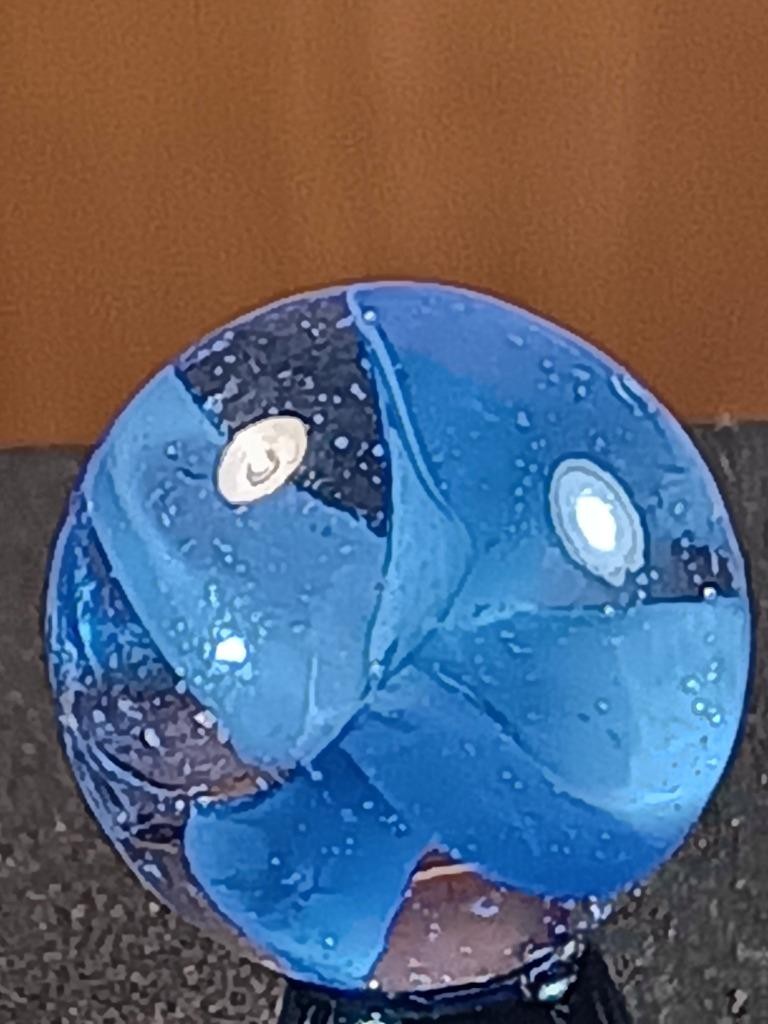 5/8″ Vitro Cornflower to Azure Blue Hybrid Cat’s Eye NM Serious Marble B243