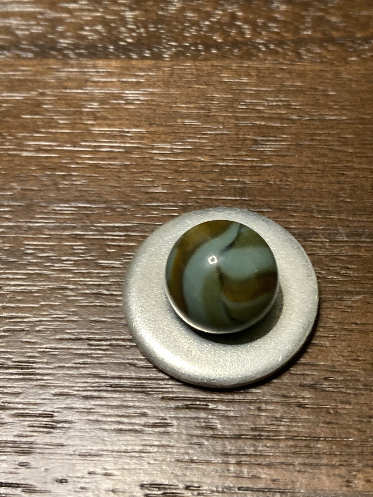 Akro Agate Green Brown Glass Slag Swirl Marble Vintage Mint 5/8 Combined Ship