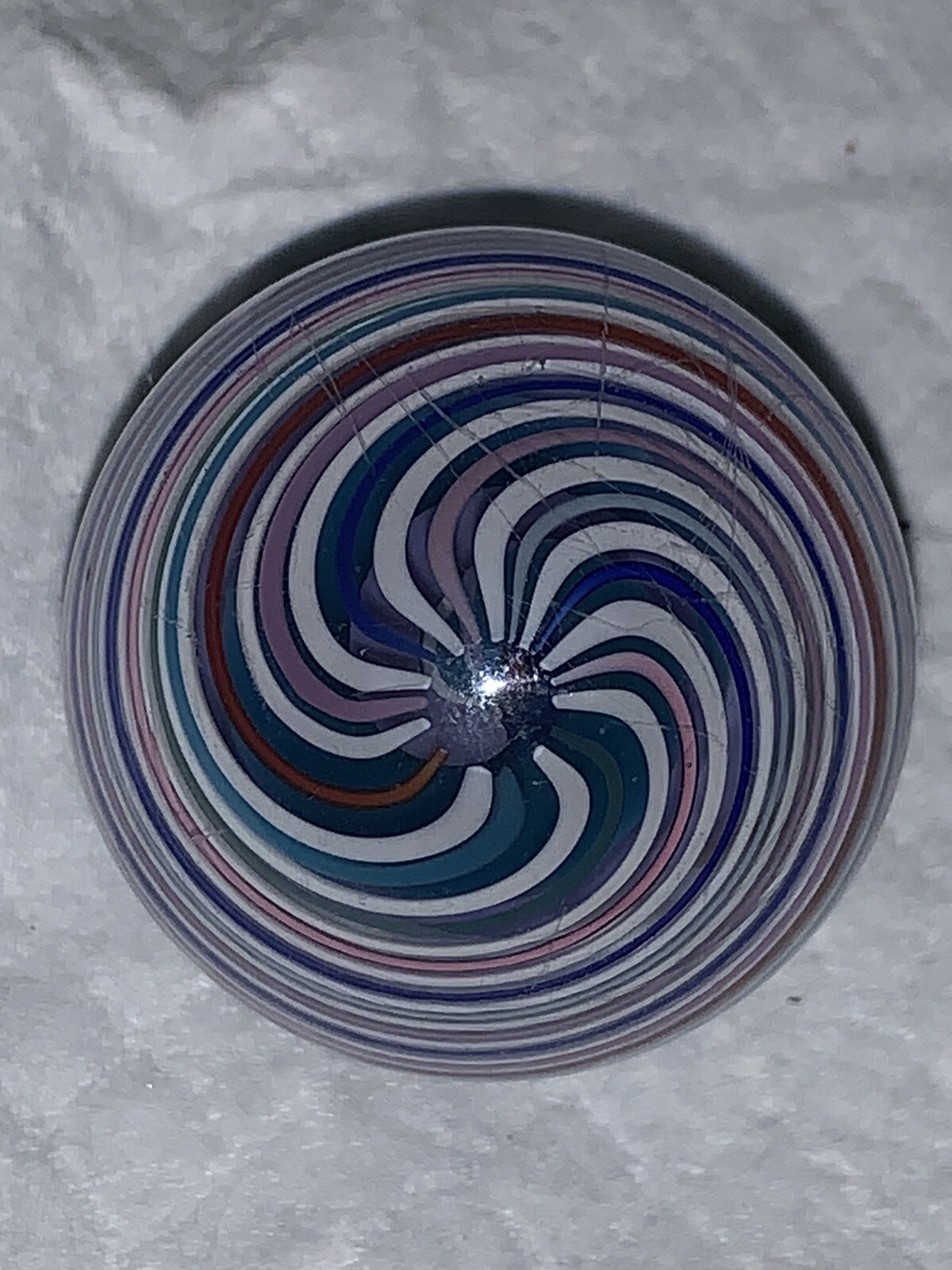 JODY FINE HANDMADE GLASS LATICCINO MARBLE/1.63” LARGE SHOOTER