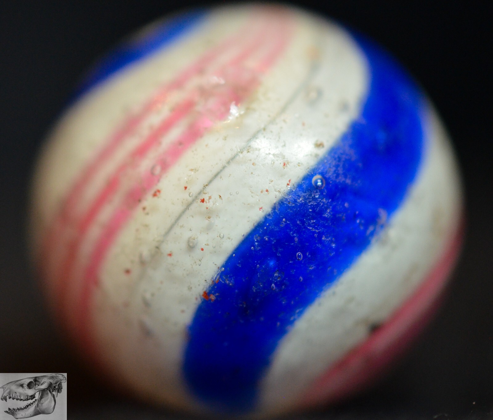 Handmade Peppermint Swirl Marble, 3/4 in, Near Mint-, Germany, 1860-1920, S1025