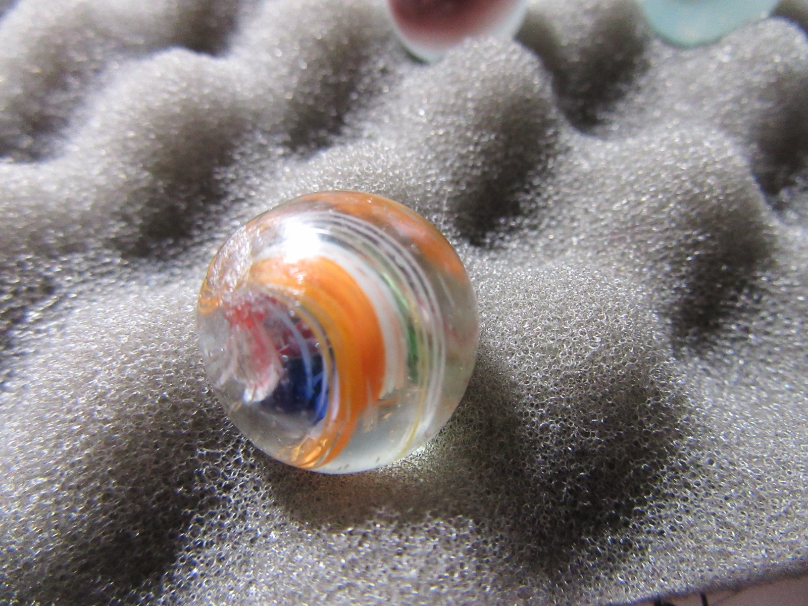 ANTIQUE SWIRL, SPIRAL STRIPES Hand Made Marble 11/16″ Multi Color