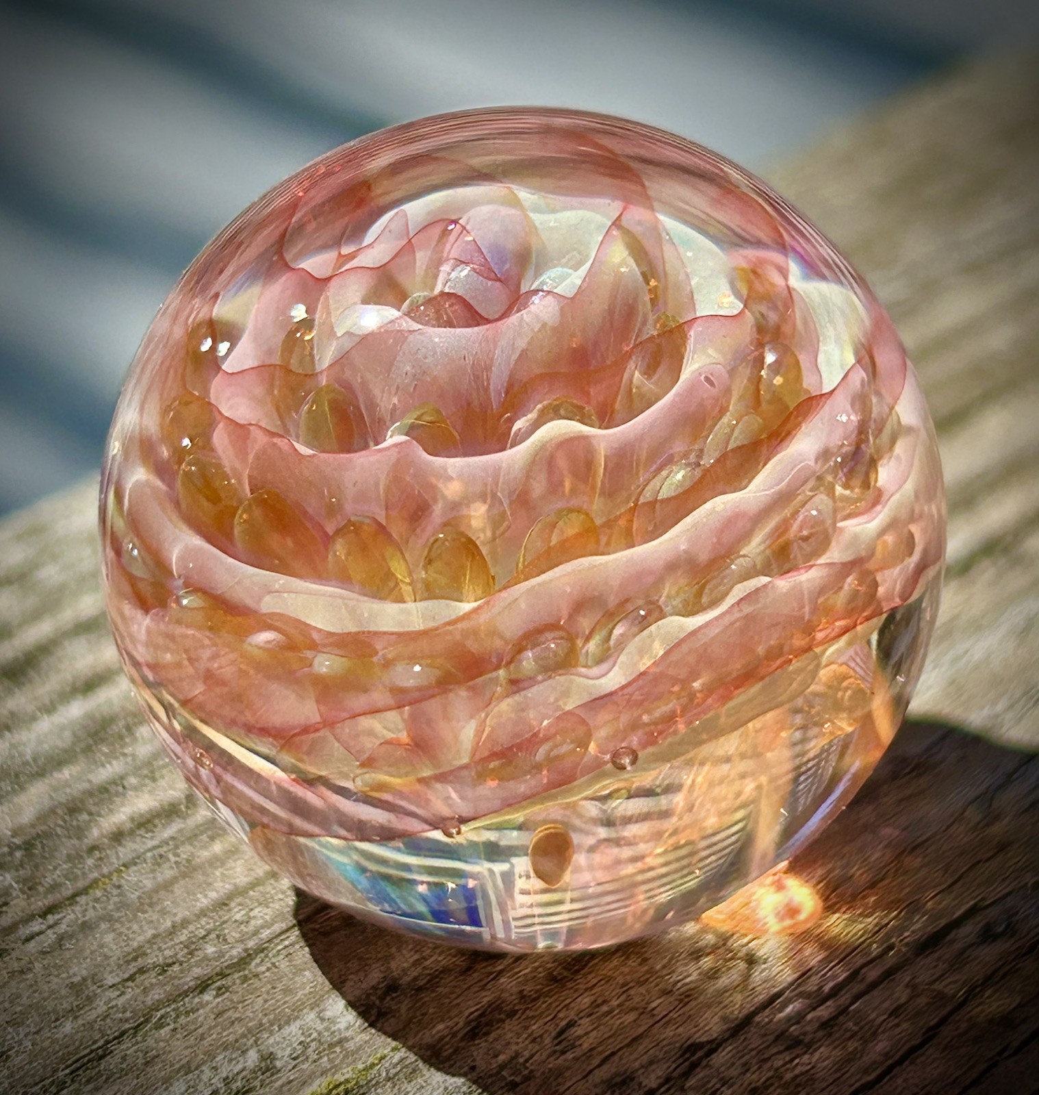 Contemporary Art Glass Marble 1.25″ Fumed Borosilicate MIB Handmade Boro Boyle