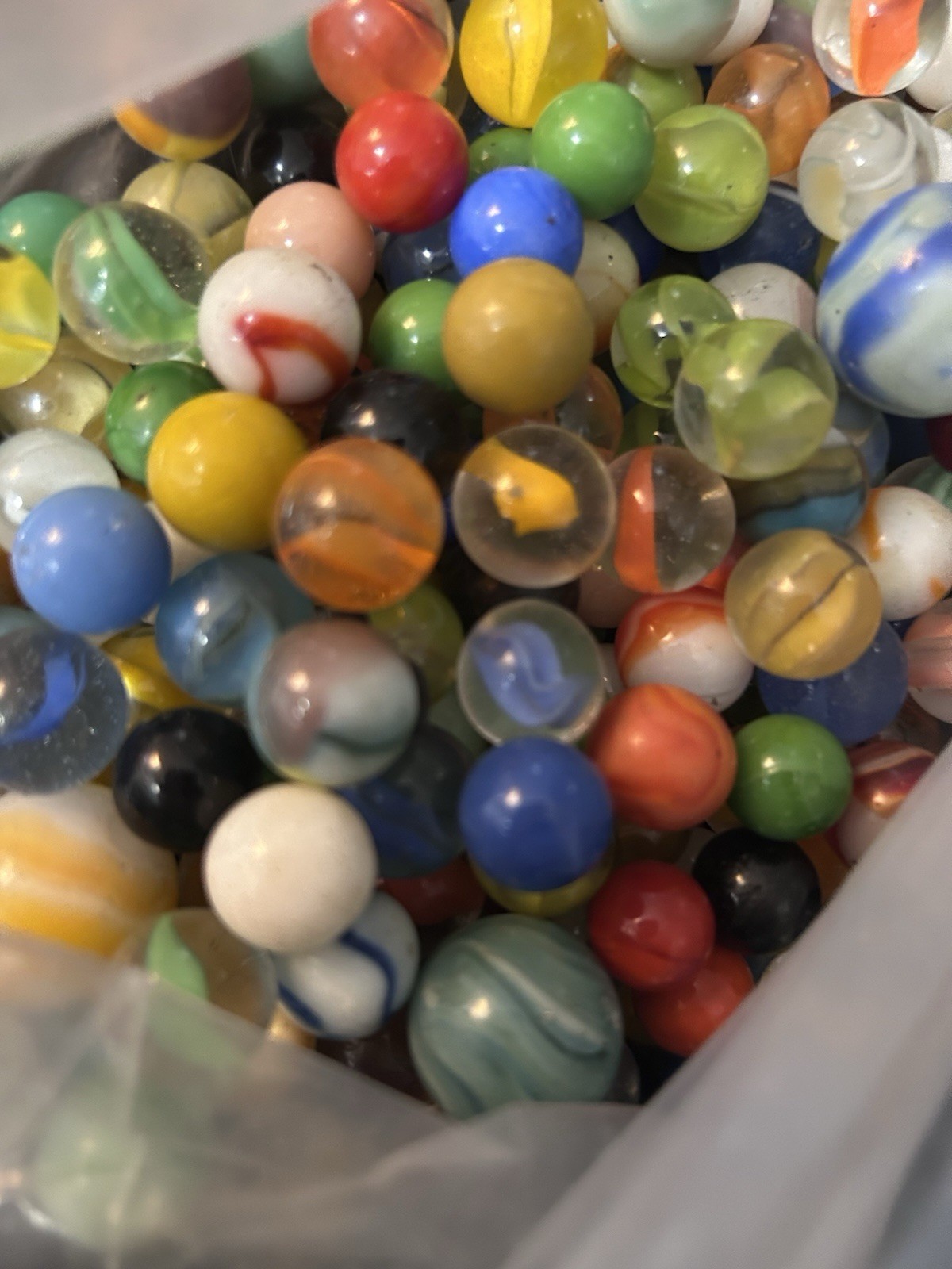 Mixed Lot Toy Glass Marbles, Assorted Colors & Styles, Mixed Sizes
