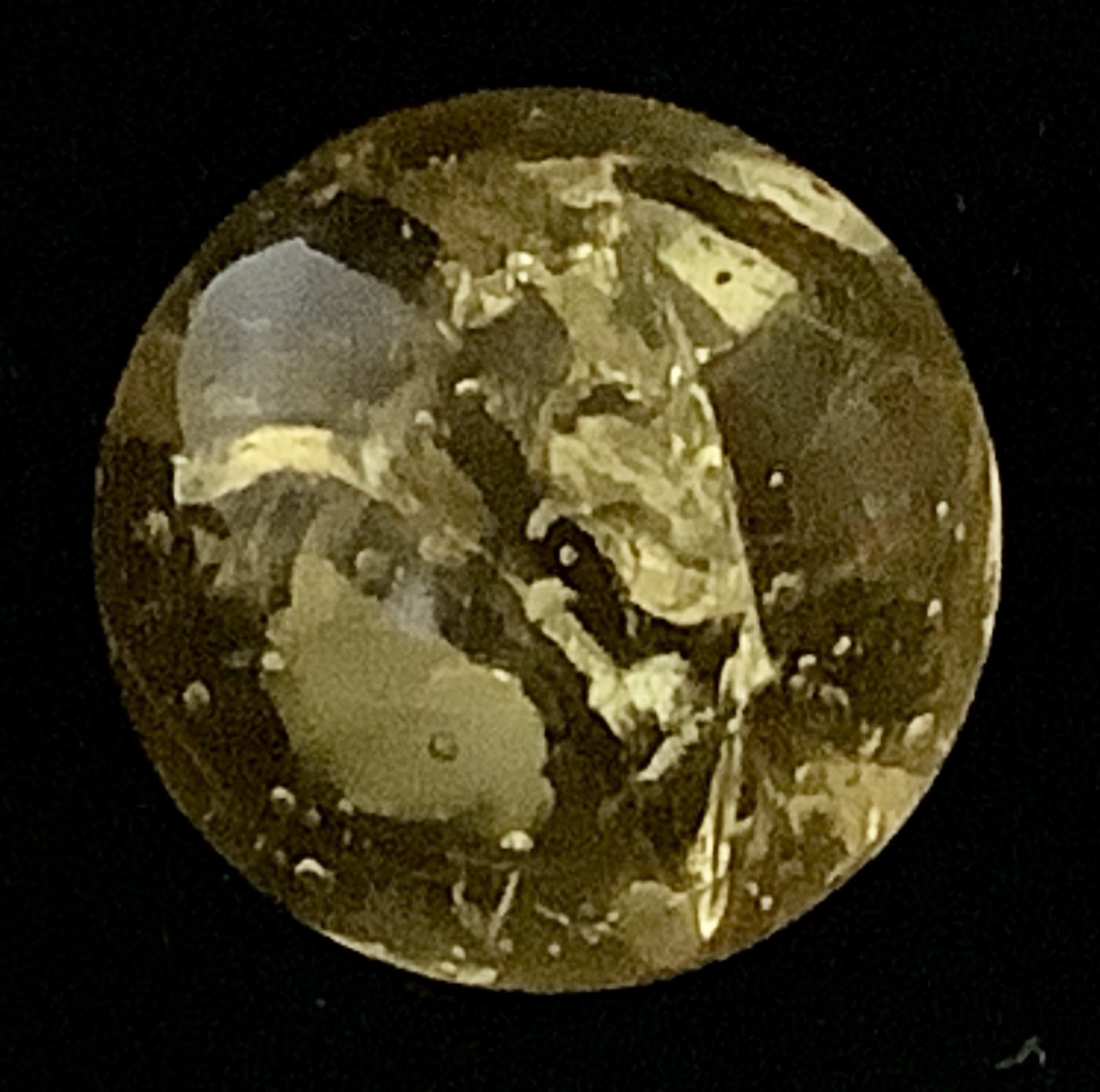 Vintage Estate Gold Vitro Crackle Glass Marble 8/16” Bubbles