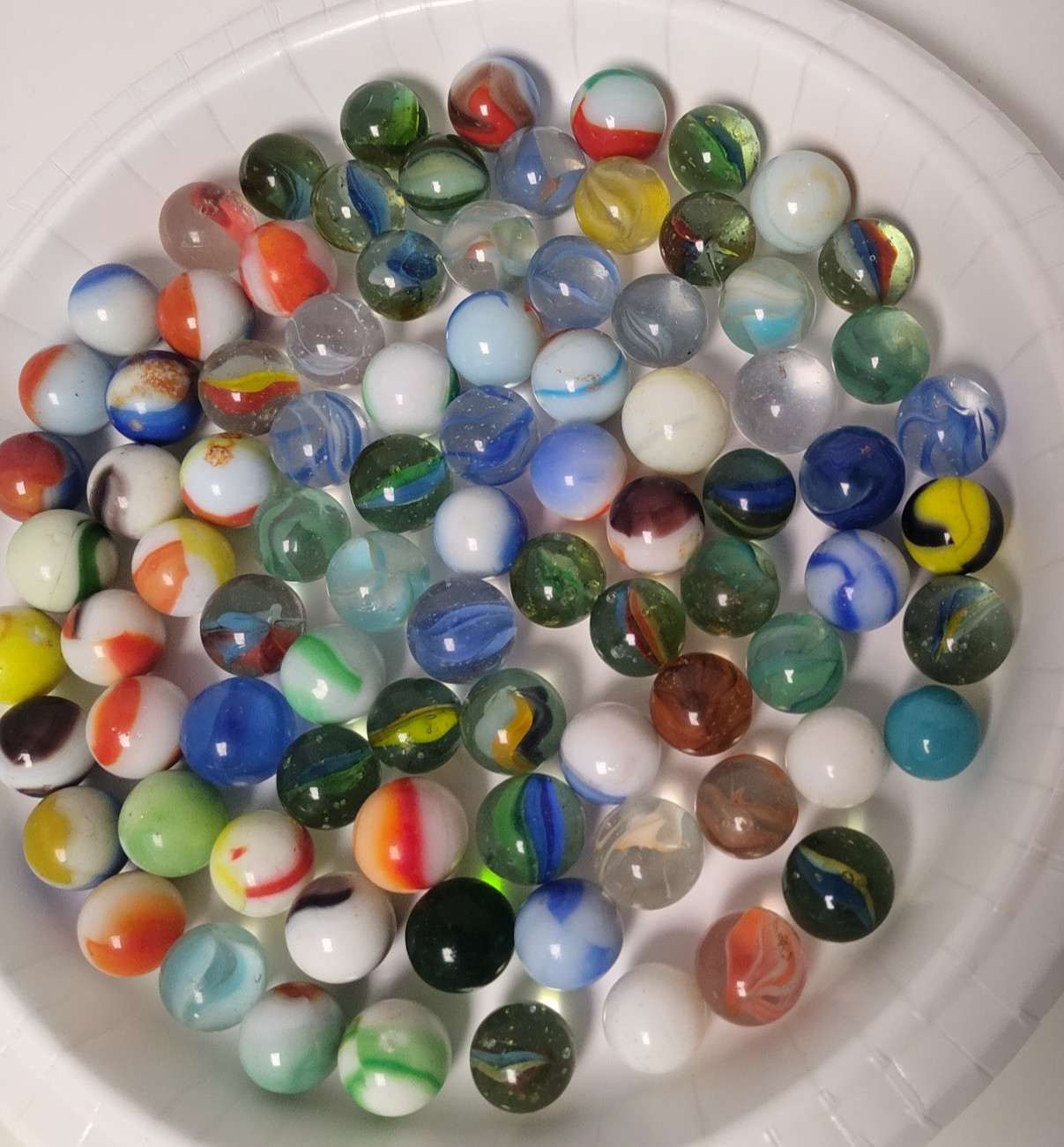 Vtg Marbles 87 in Assorted Lot Cat Eyes Multi Color Misc