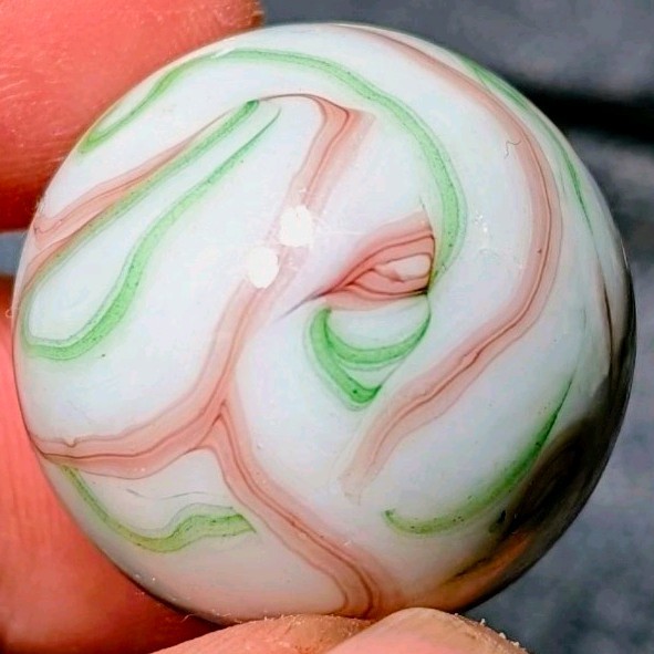 1 & 1/16″+ Massive Busy Veiligglas Opaque Swirl 1950s/1960s Vintage Marbles MM