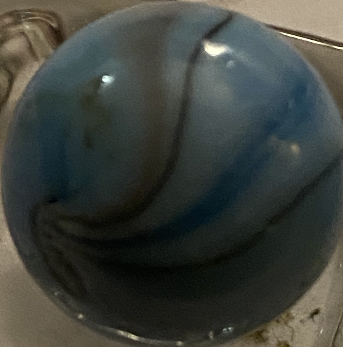 Old Christensen 11/16 In Turquoise Swirl Marble. Rare Must Have Pre 1960