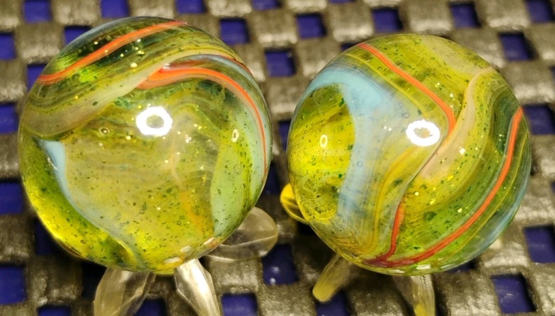 .74″-.70″ JABO/D.A.S. MARBLES LOADED W/ AVENTURINE💥SWIRL TOYS MINT-/NM