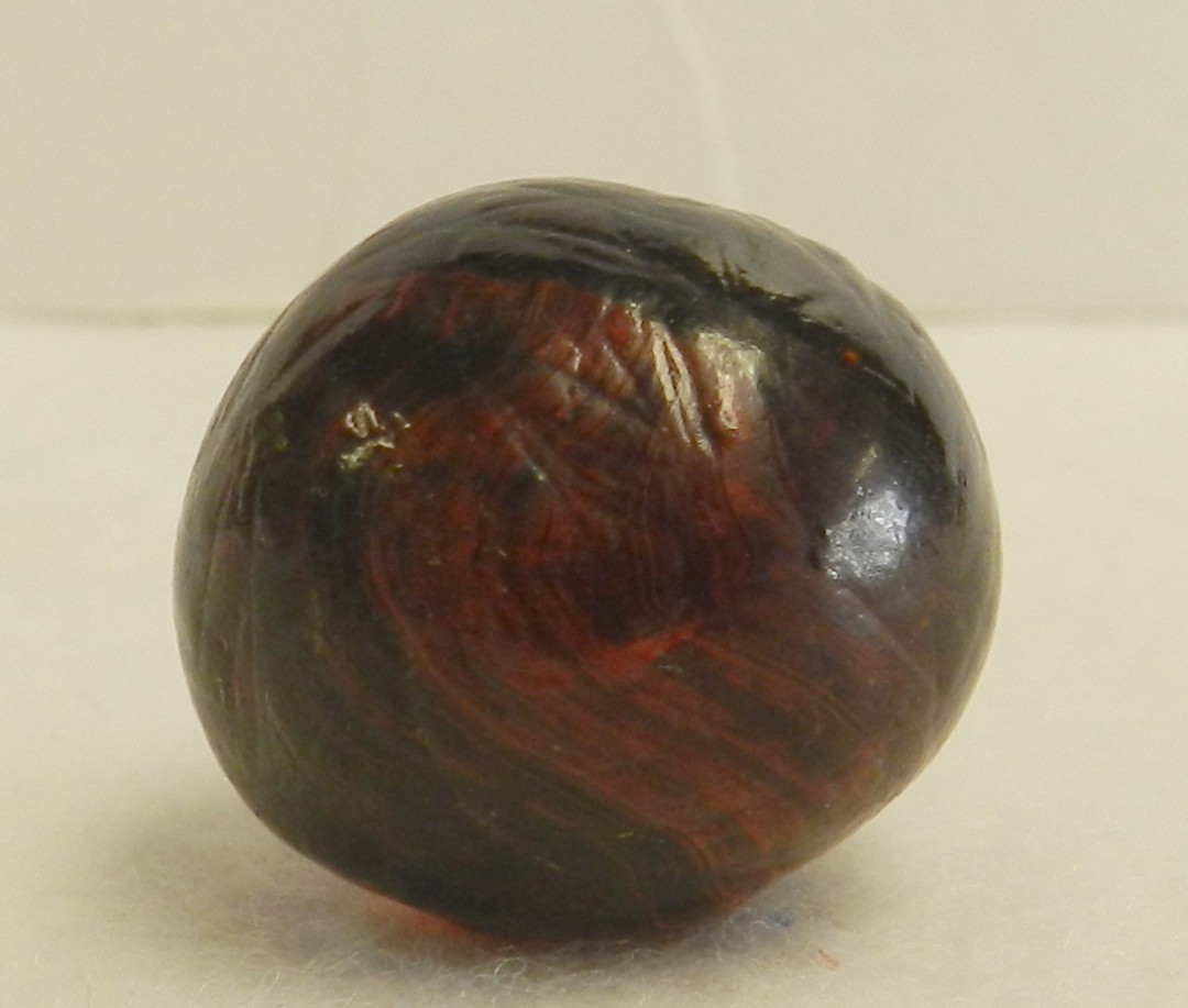 #20851m Unique Vintage Akro Agate Experimental Red Glass Oxblood Blob Marble