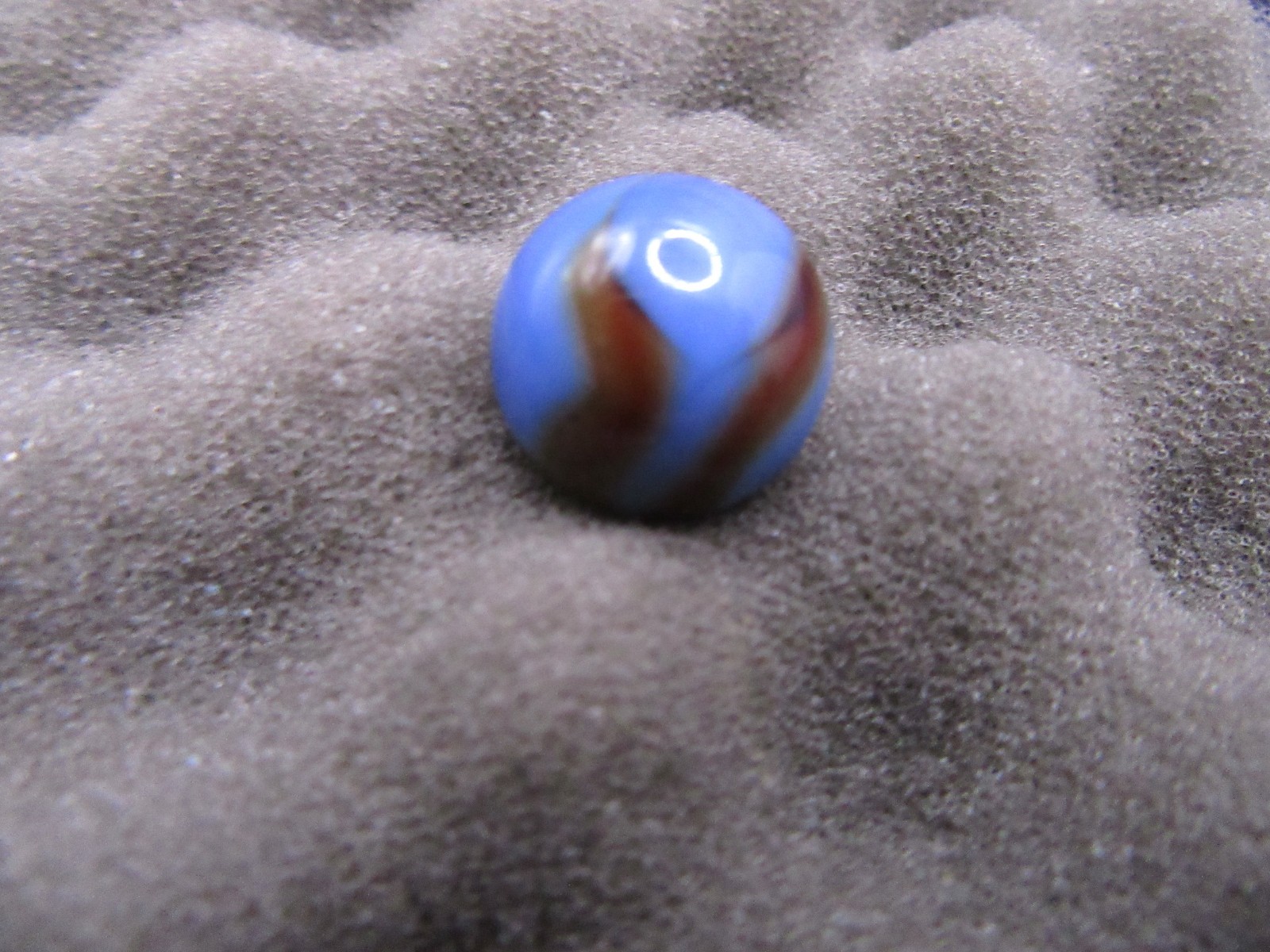 ANTIQUE CHRISTENSEN SWIRL MARBLE 5/8″ Oxblood-Blue