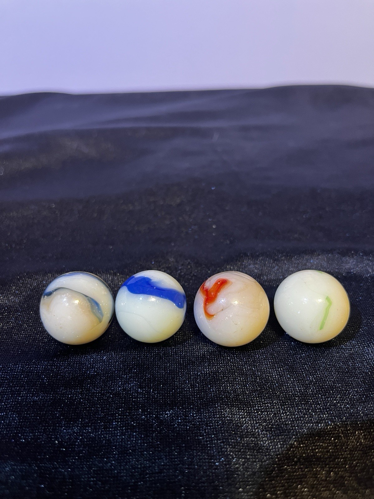 JABO Classic Marbles 4pc LOT Large Shooters Burmese Boulder Uranium Cadmium
