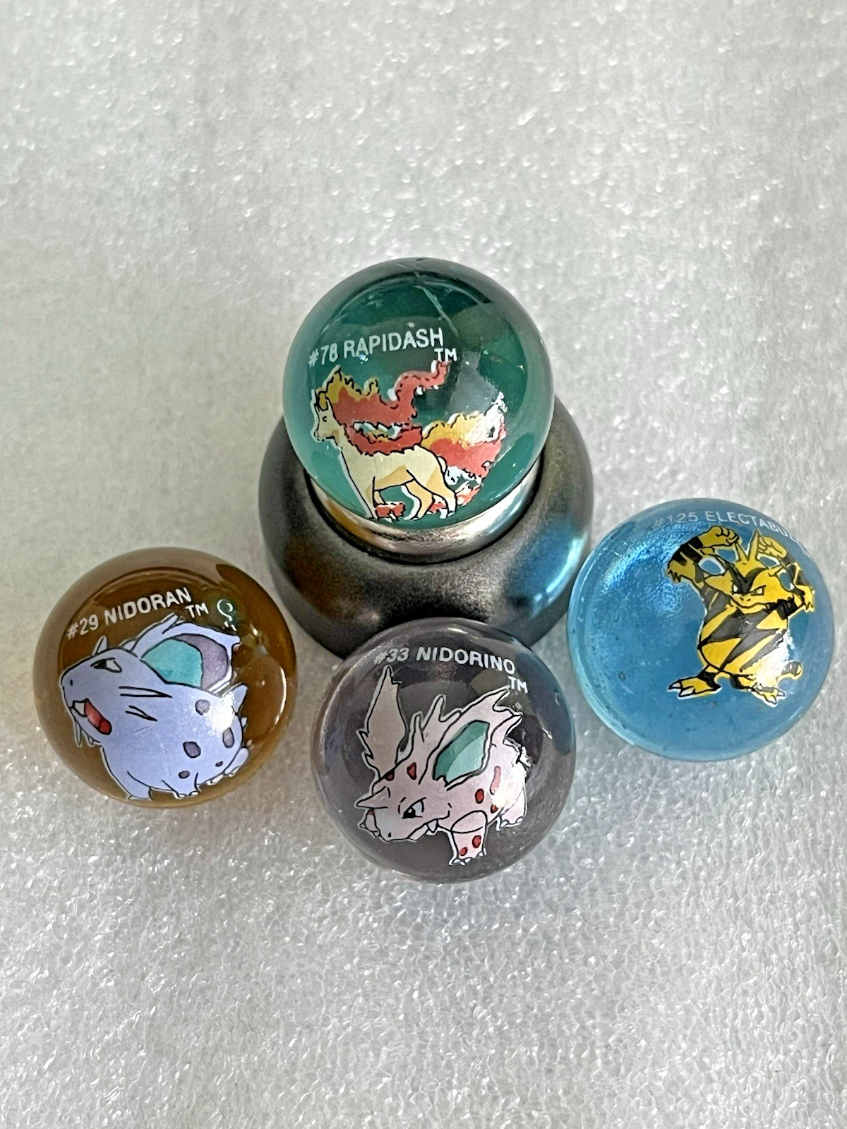 Vintage Pokémon Marbles Nidoran Nidorino Rapidash Electabuzz Evolution Set