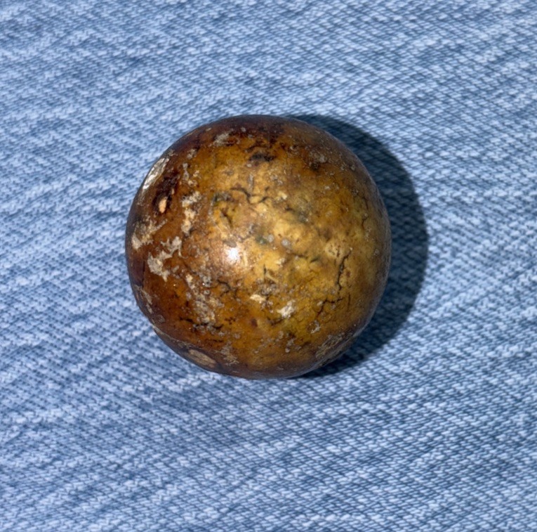 German Bennington Hard Clay Marble Large 1.25” Brown