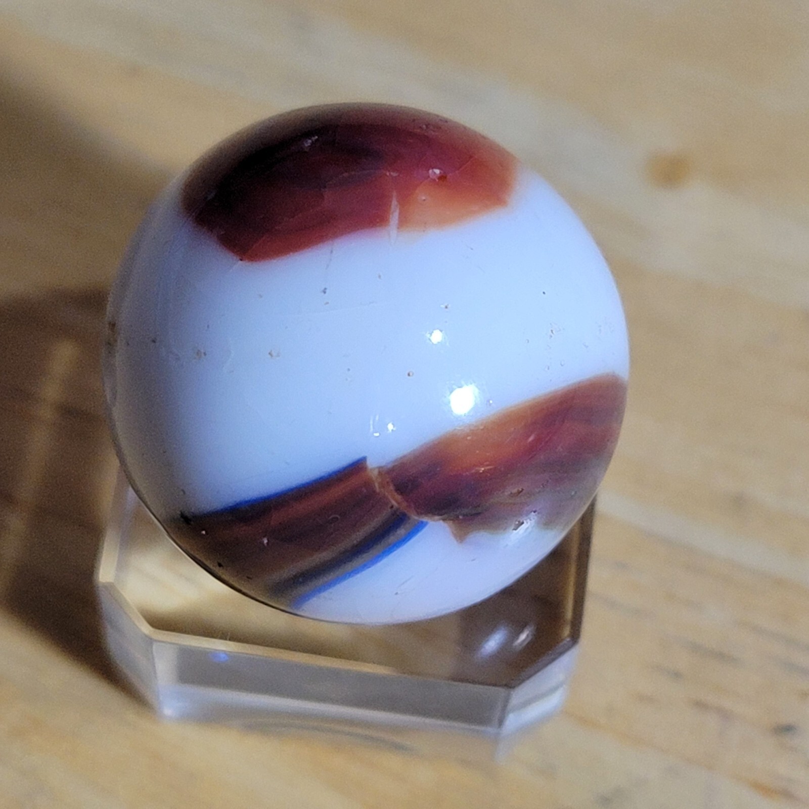 POLISHED MINT ! VHTF VINTAGE PELTIER OR MARBLE KING BOULDER SIZED .959″ 2B/30