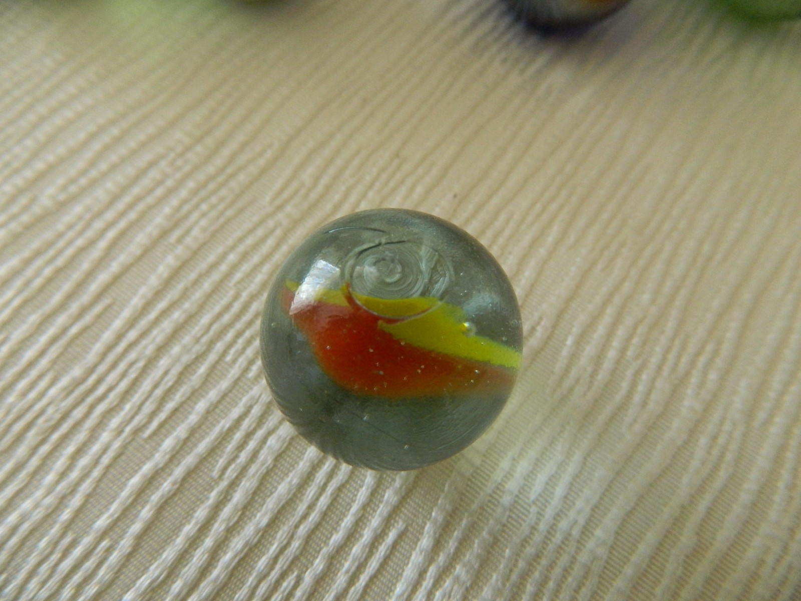 GLASS MARBLES Blue White Green Orange Bubbles Luster Opaque Medium Large Toy Lot
