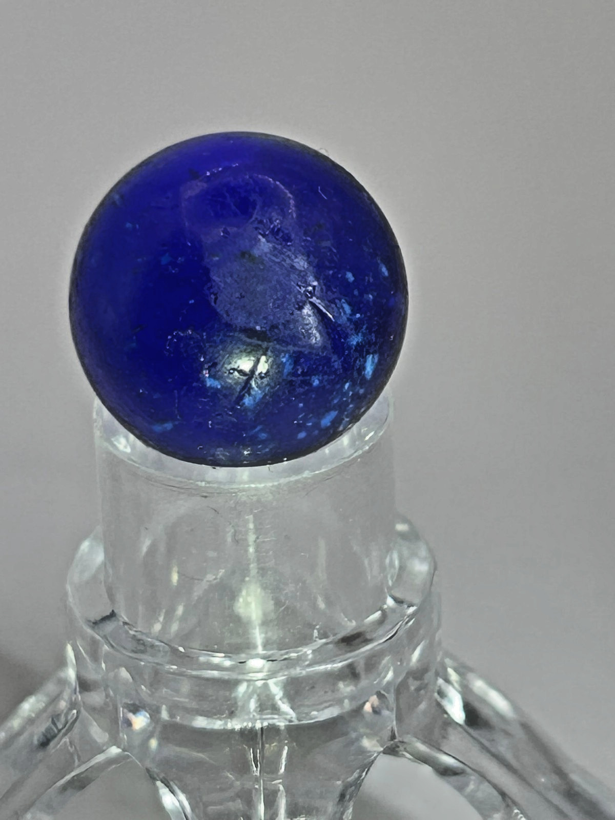 Antique German Handmade Blue Mica w/Filament Marble 83/128″ Mint m38