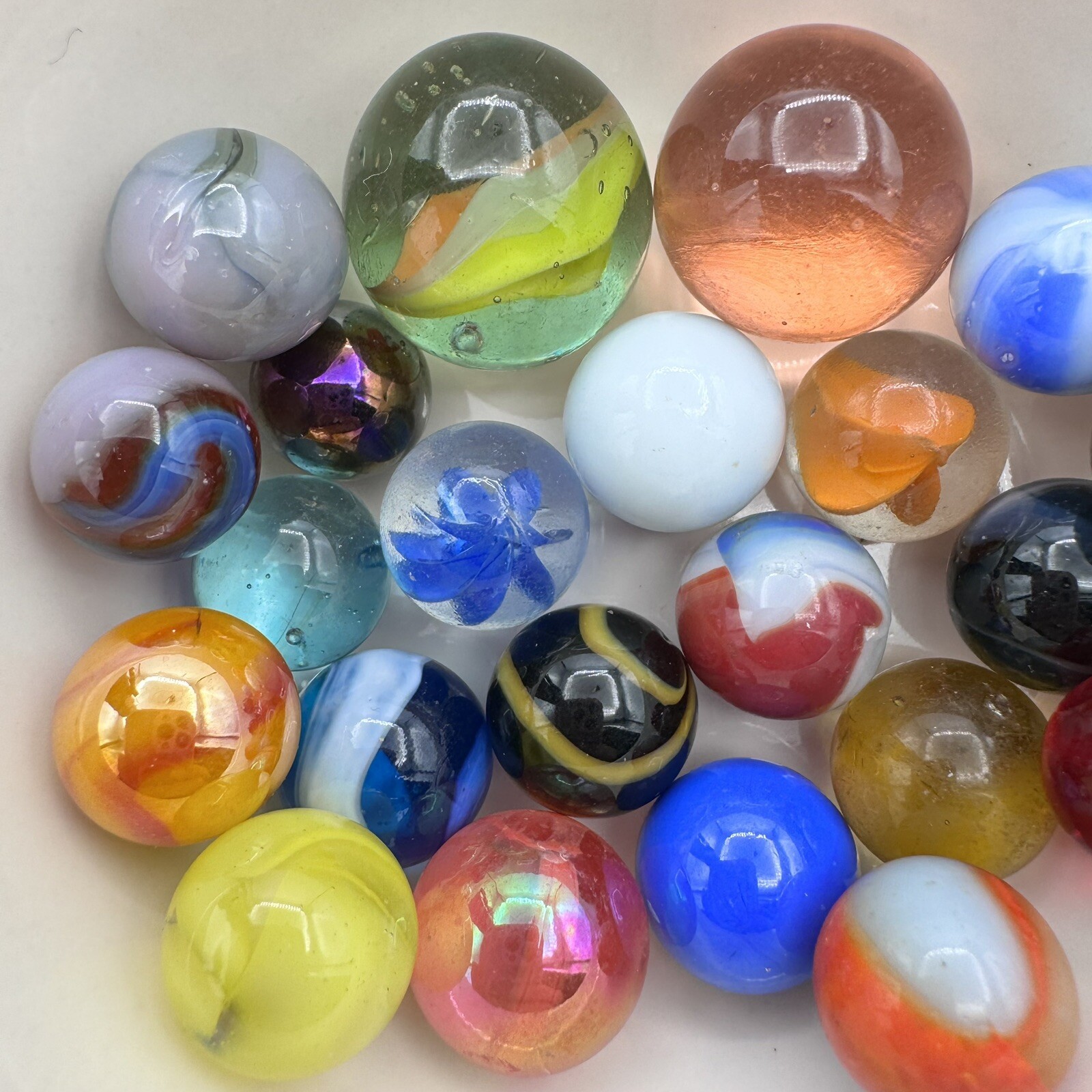 Vintage Marble Lot Of MARBLES UV Reactive Cadmium Uranium Lot #80