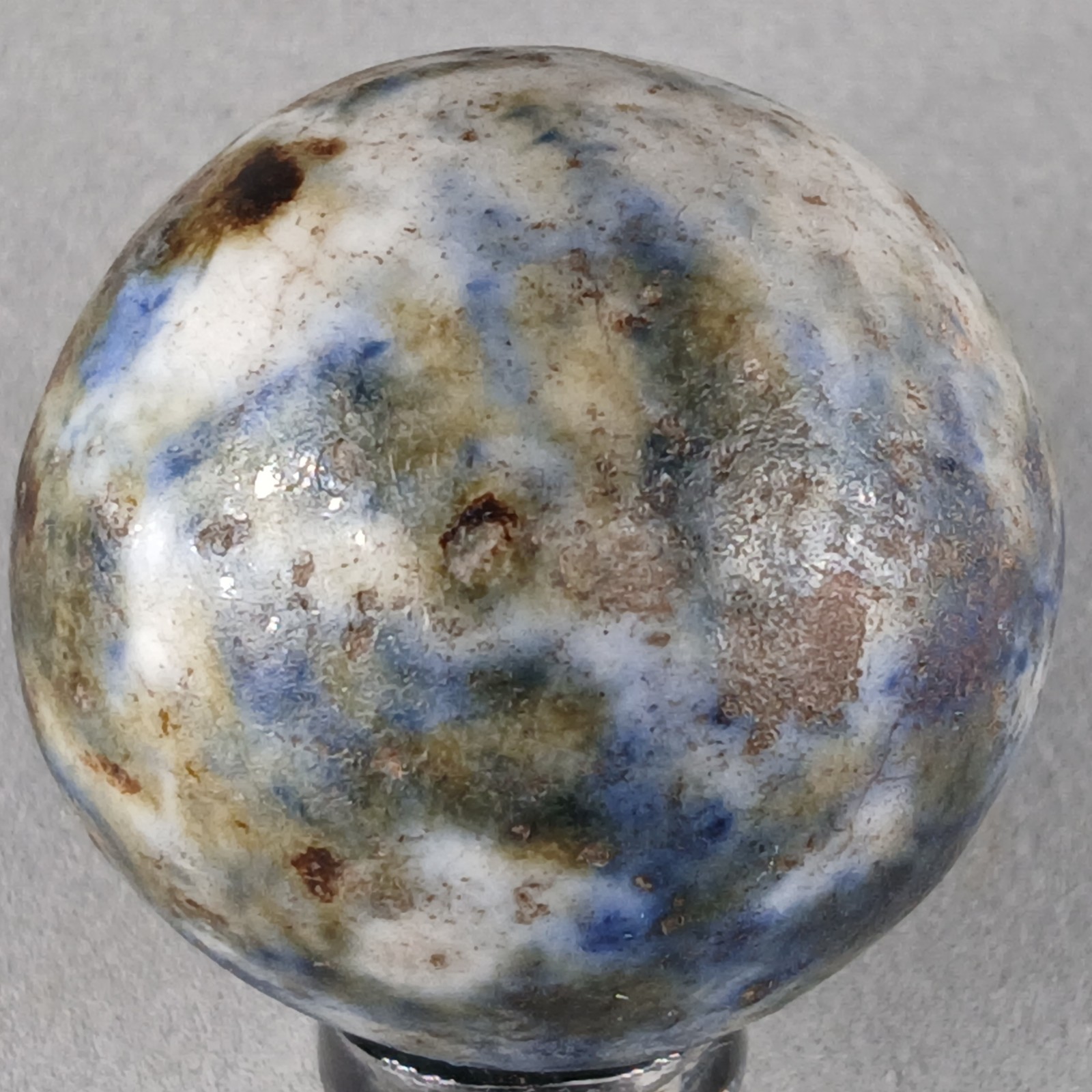 Large Vintage Fancy Bennington Clay Marble 1.14 Inches Near-Mint Condition
