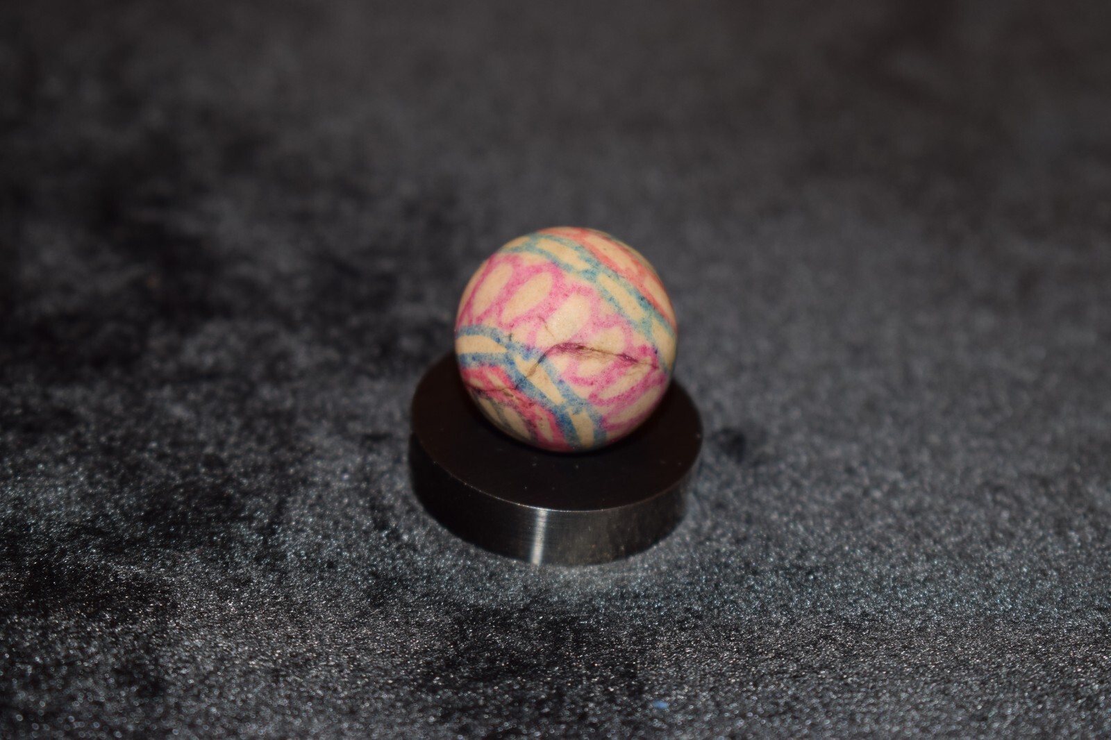 🐦➖⏩ Antique Hand Painted, Fired Clay Web Style Art Marble Size .750″=3/4″