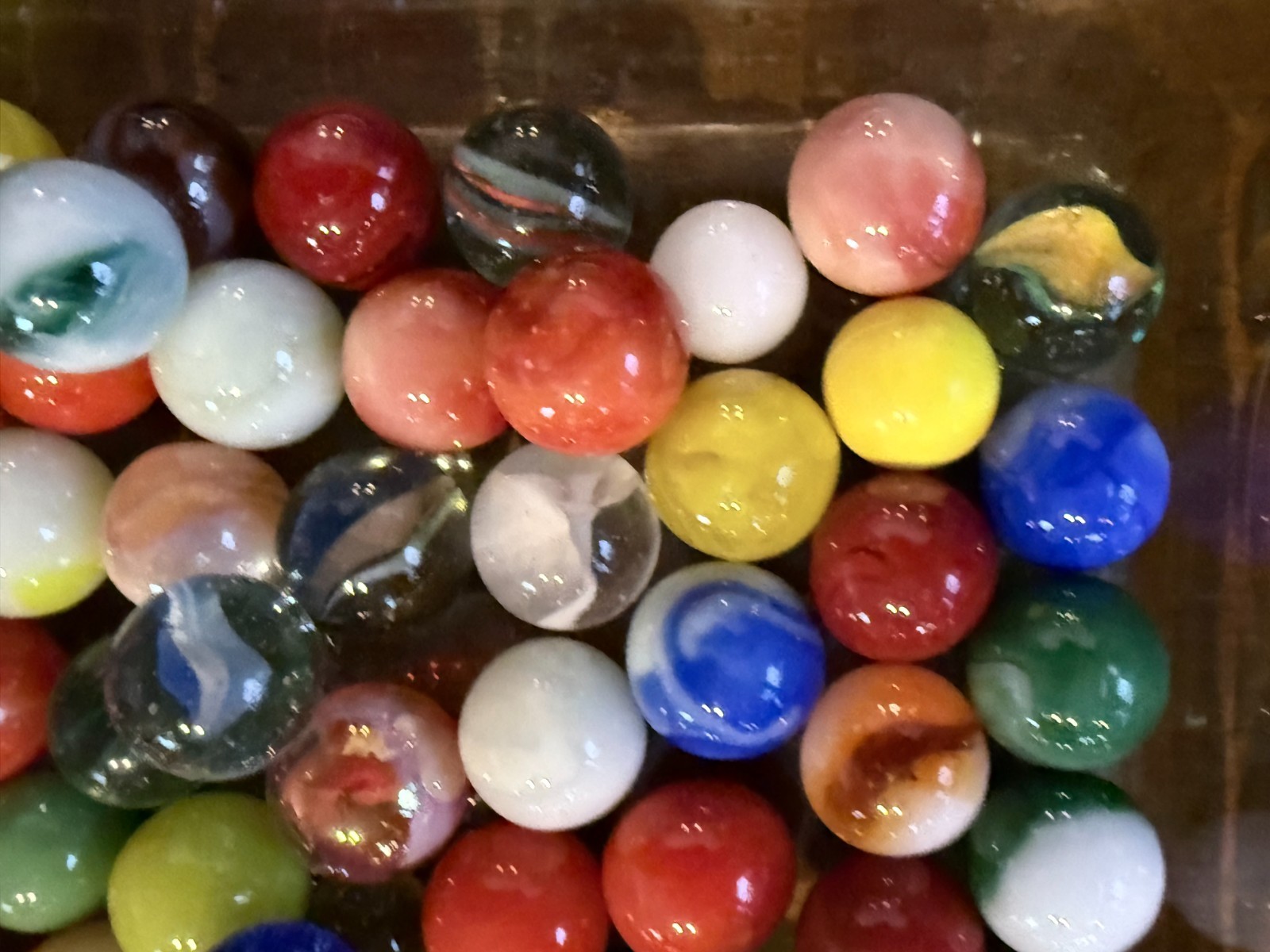 Vintage Marbles (Slags, Swirls, Cats Eyes, Bennies, Etc).Each lot varies Lot#140