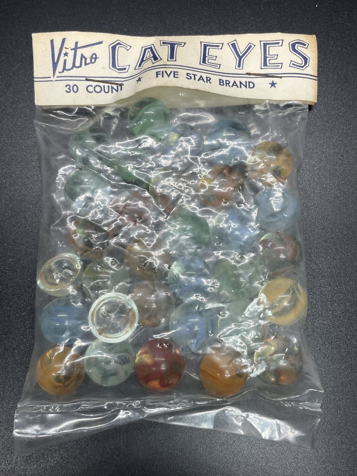 Vitro Cat Eyes 30 CT. The Pride of Young Americans Bag Vintage Marbles