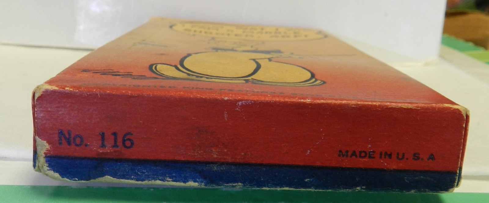 Original Vintage Akro Agate Popeye Box With Marbles and Bag