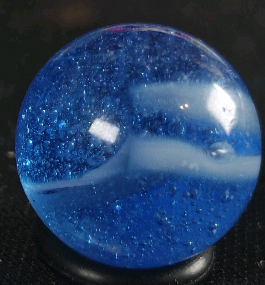 Vintage Marble – Kokomo Transparent Blue & White .61″