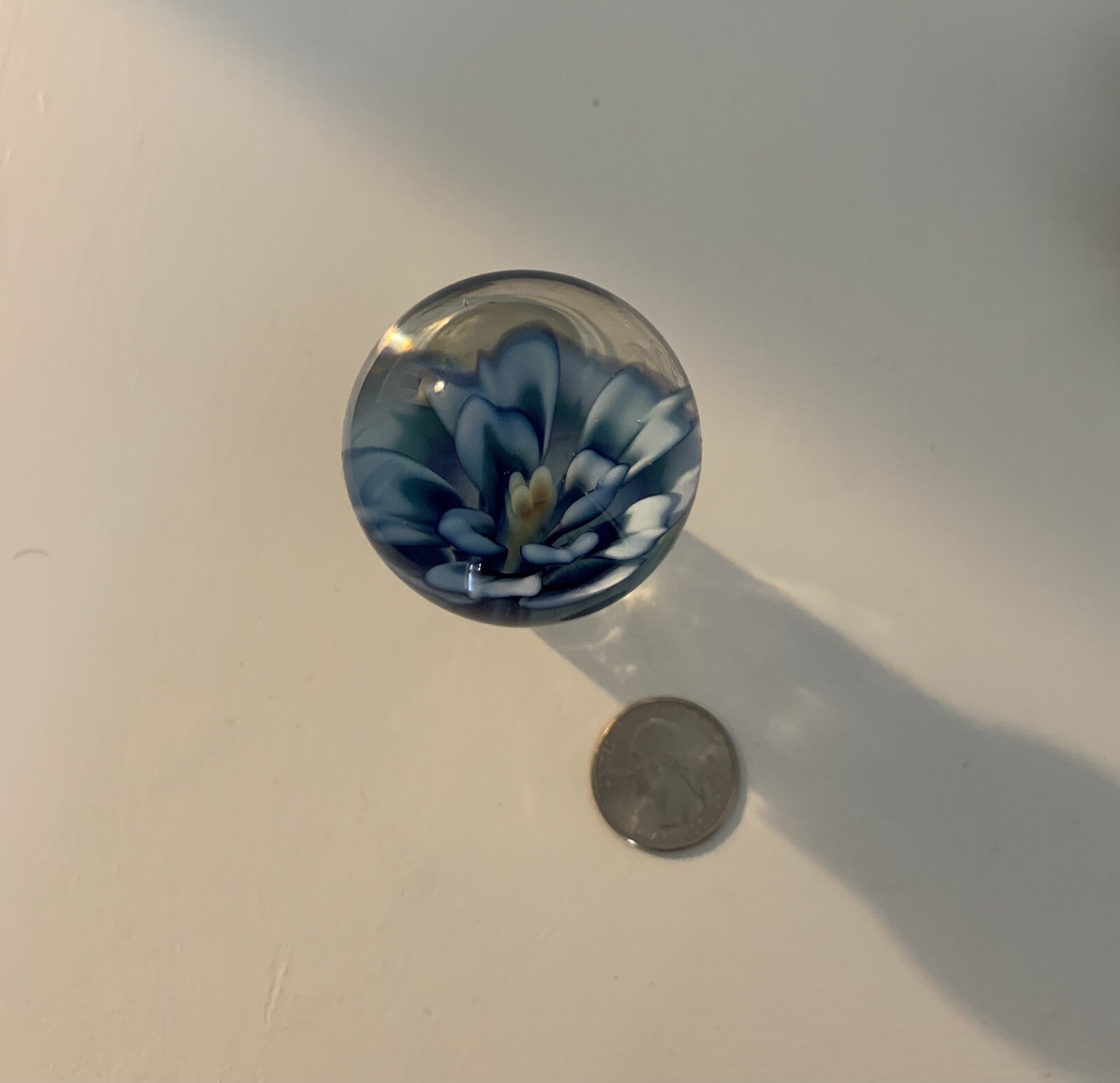 Beautiful blue flower marble large contemporary