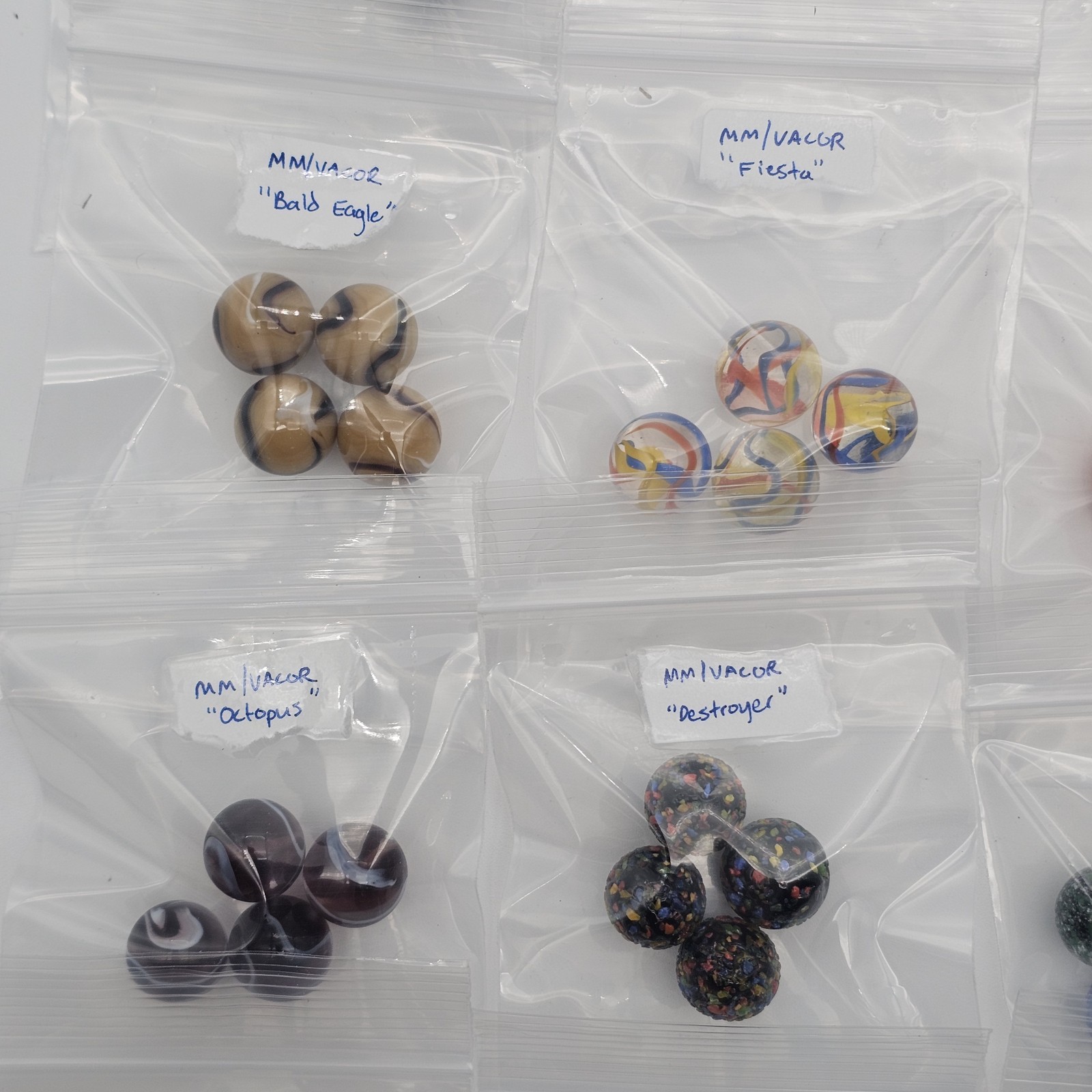 Lot Of 144 Vacor De Mexico Mega Marbles 36 Styles, Wolf, Sun, Orca, Mint!
