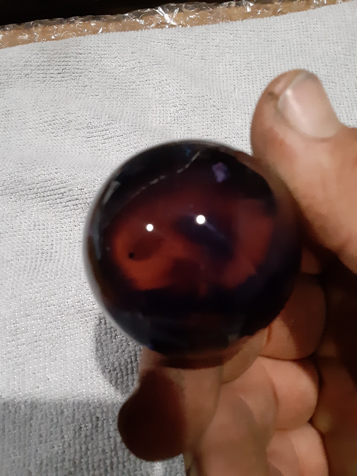 Hand Blown Glass Marble 1″-3/16 Diameter Deep Blue Galaxy design