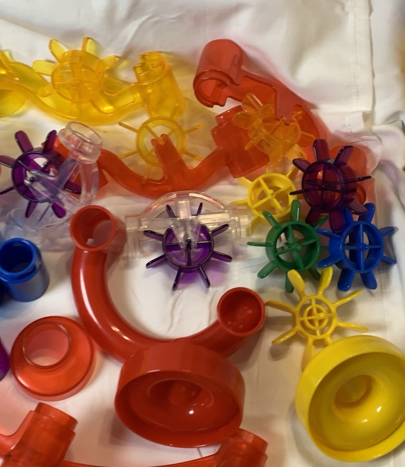 Marble Run Mixed Lot From Different Sets 54 Marbles & 101 Building Pieces