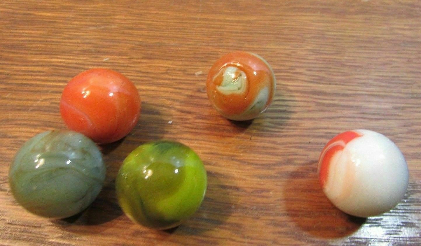 5 SHOOTER blue, green & brown vitro agate caged shooter cateye