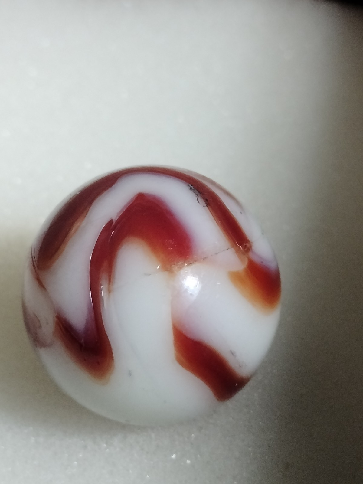 Peltier Red Zebra SHOOTER Marble 13/16 Inches NLR Miller Swirl