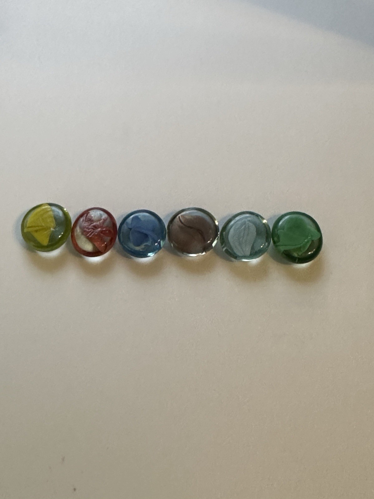 Set of 52 High-quality Glass “Cat’s Eye” Marbles with Flat Bottoms
