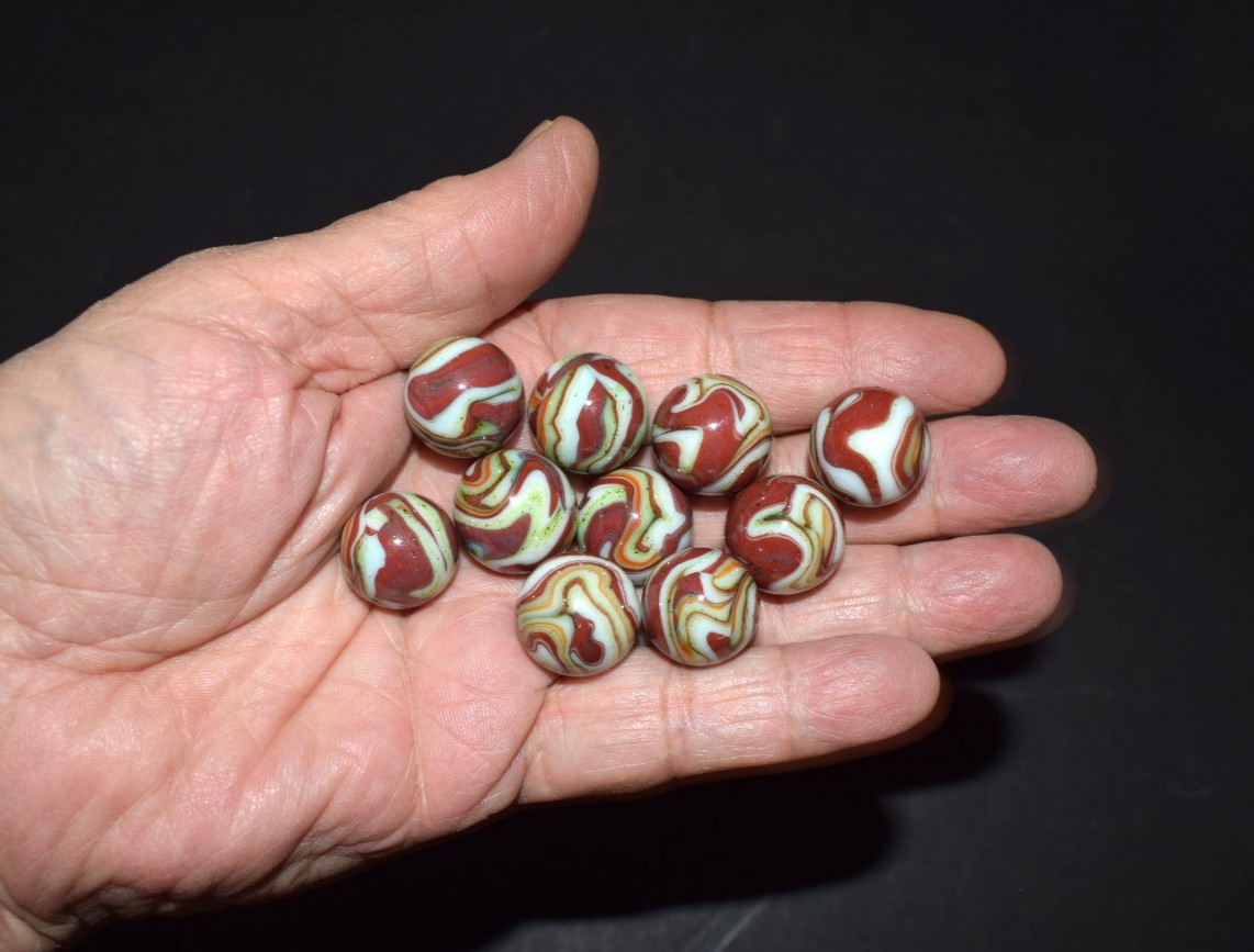 🧐👉 all top picks DAS Lot of 10 Carnival run collectors OXBLOOD swirls .734″ M