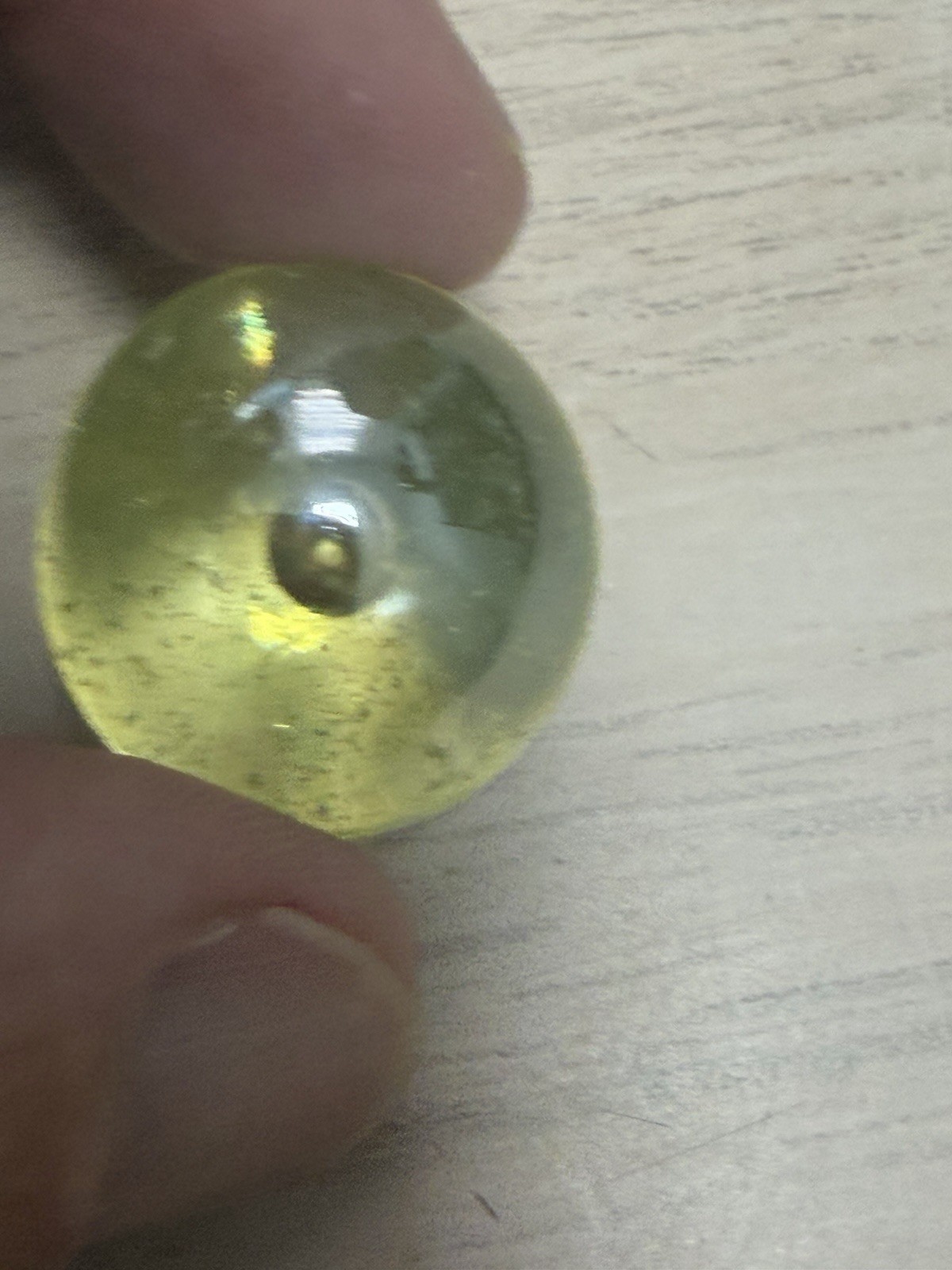 Vintage Vaseline Uranium Translucent Shooter Glass Marble .99 Inches