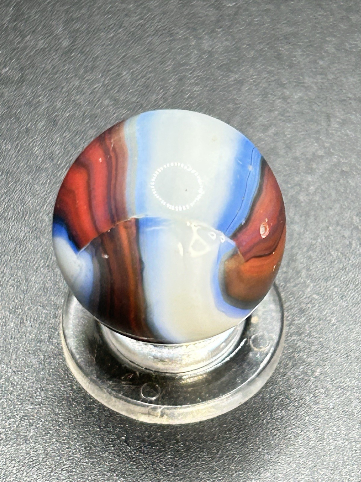 Vintage Marble King St.Mary’s Hybrid Blended Rainbow Marble 0.748”