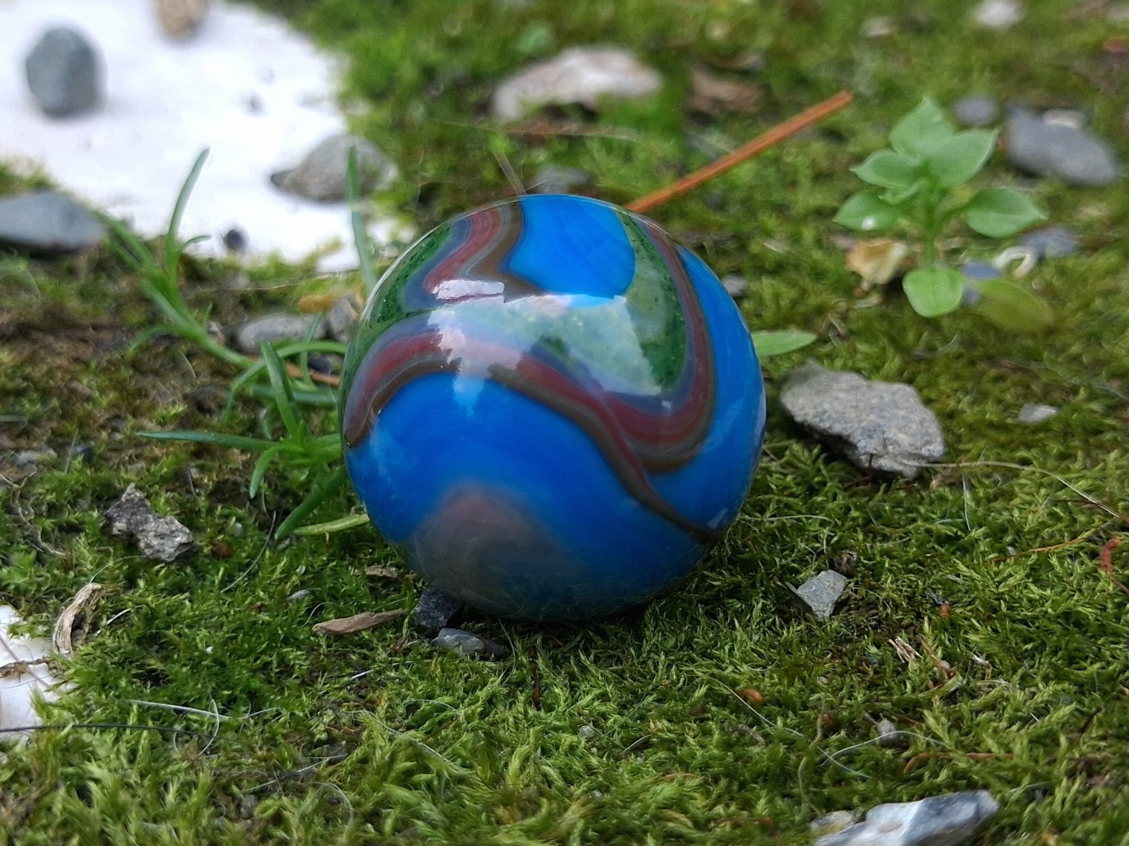 JABO/DAS Blue Racer Green Aventurine Swirl Marble Size .71 Mint