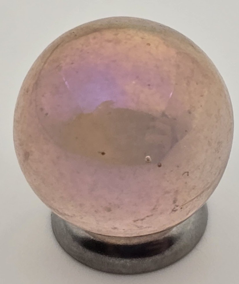 Vintage 14mm “Luster Peachy Pink” Pack of 5 Player Glass Marbles (~9/16 inch) –