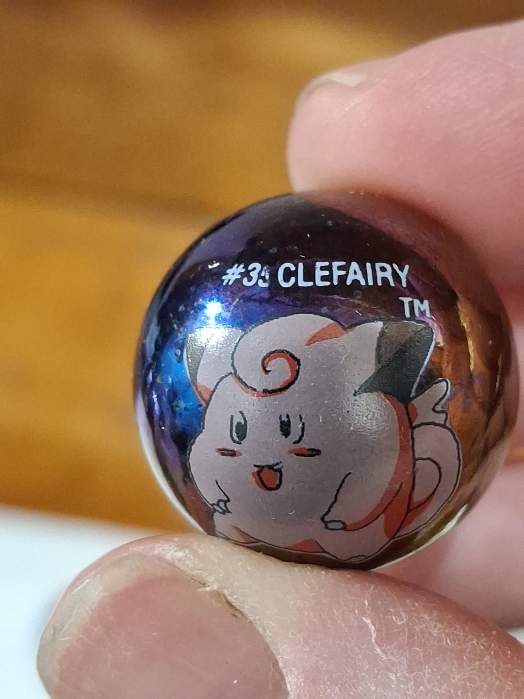 POKEMON MARBLE CLEFAIRY #35 Holo GLASS MARBLE