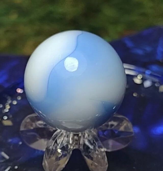Lovely☁️ ROBIN BLUE Glass Alley or WV Style Swirl MYSTERY Vintage Marbles .61″