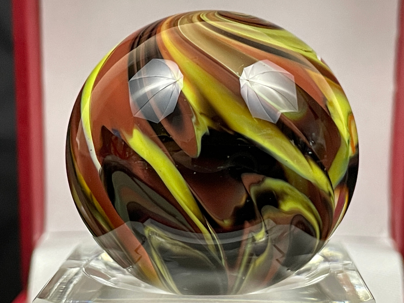Rick Davis Glass Art Marble 1.48″ Signed #31