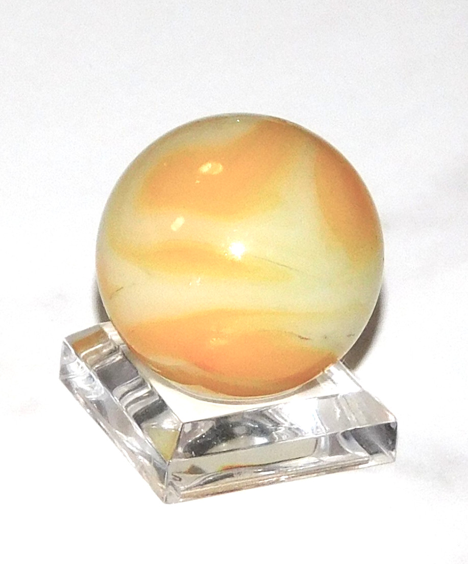 Vintage Marble Large Shooter Cream Light Yellow Swirl Opaque NM 0.98″ #0-139