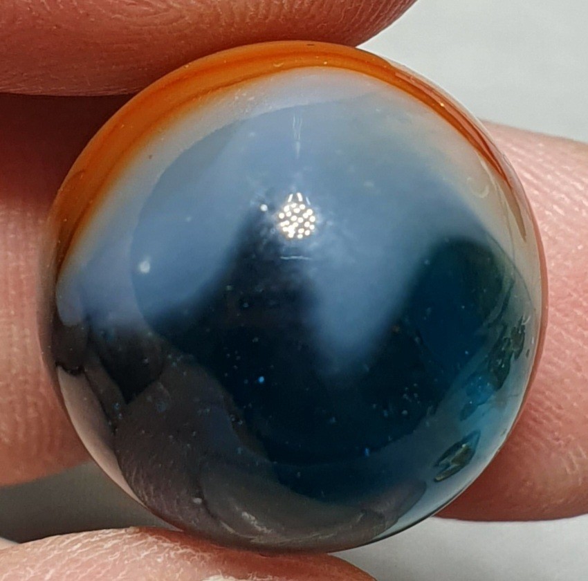 11/16″ Gorgeous Epic Vivid Japanese Mushroom Patch 1940s Vintage Marbles MM