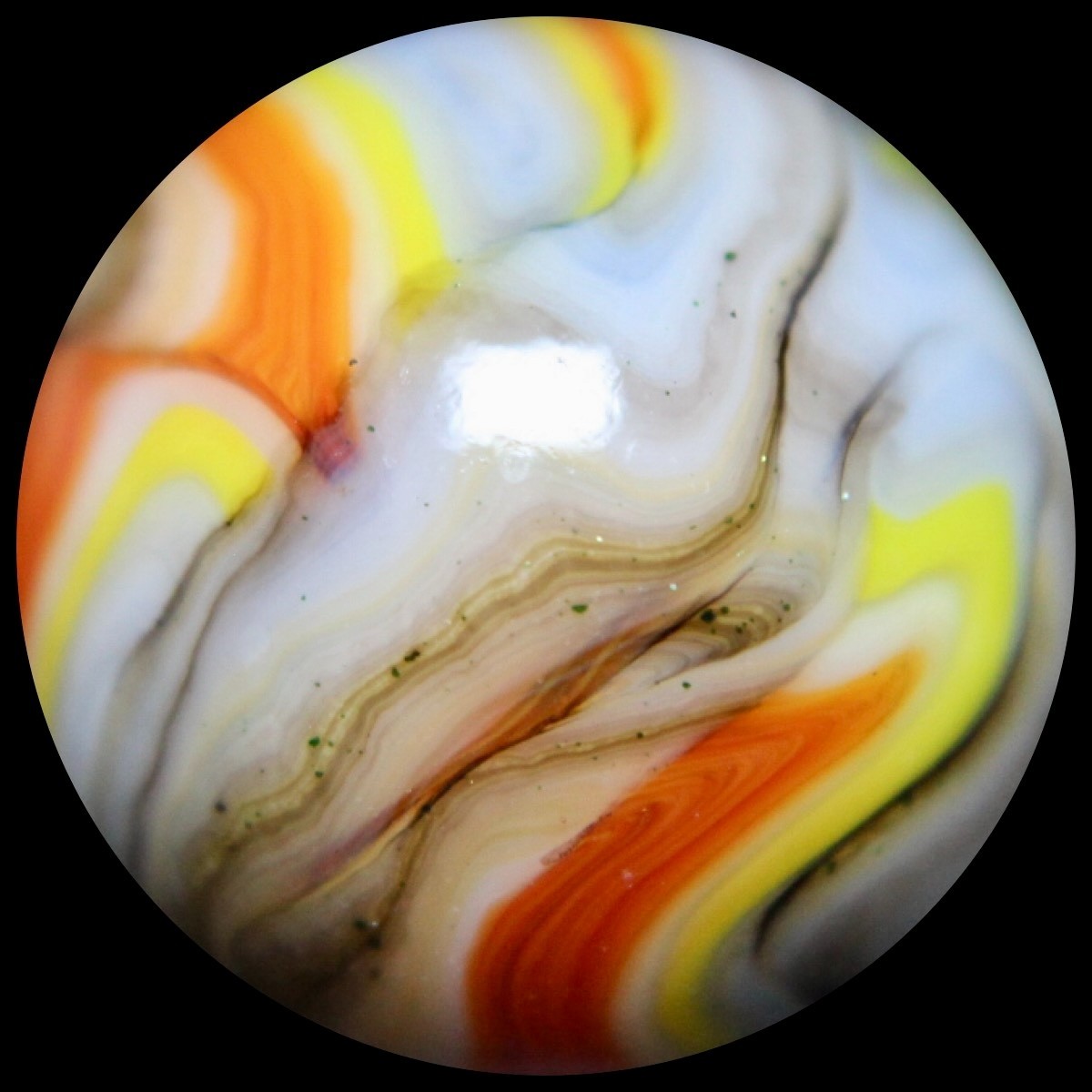 JABO Indian Summer Marble Collector Series: Smokey Tangerine Tiger w/Aventurine