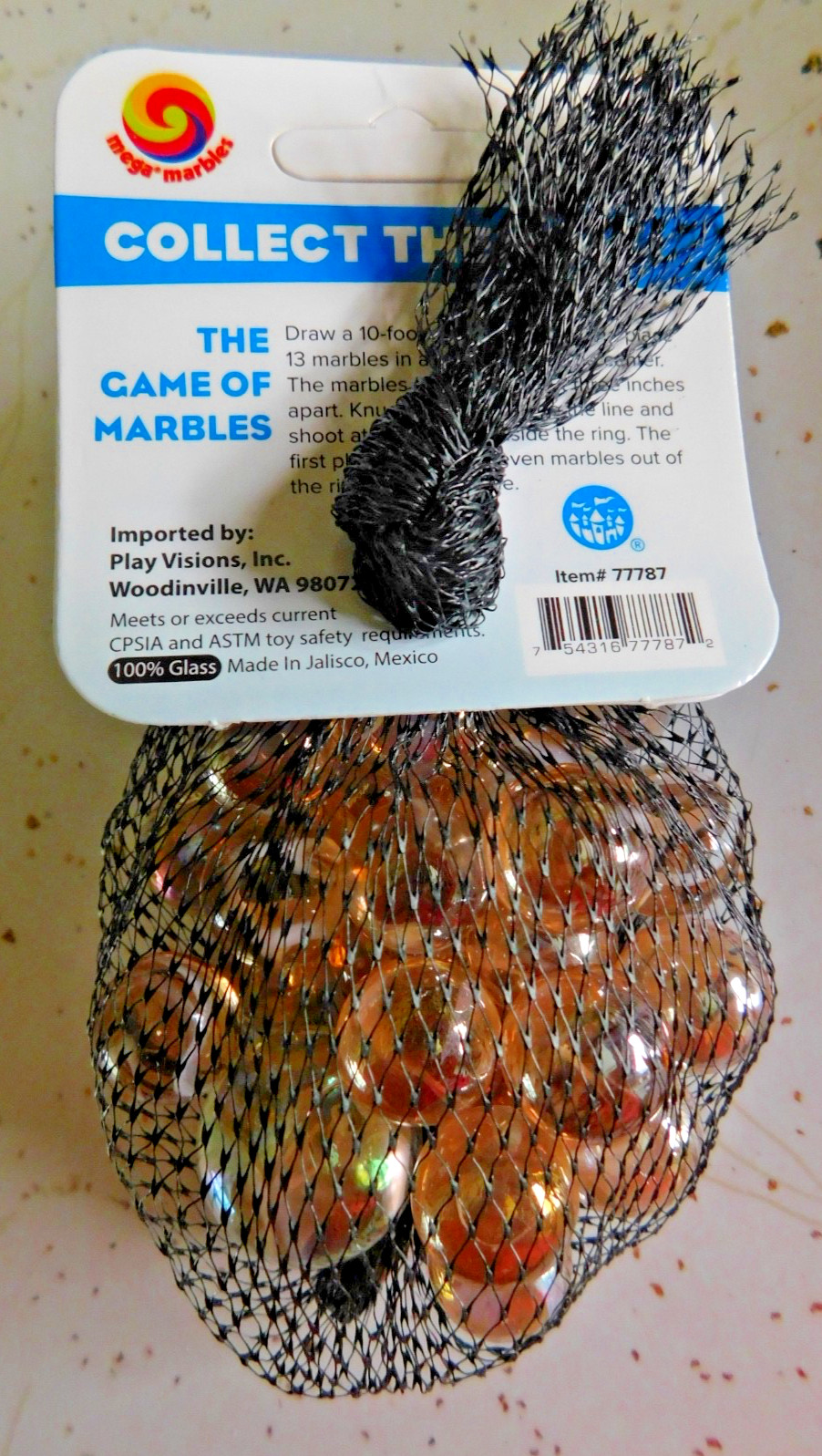 Mega Marble JELLYFISH MARBLE NET 24 Player Marbles & 1 Shooter Marble